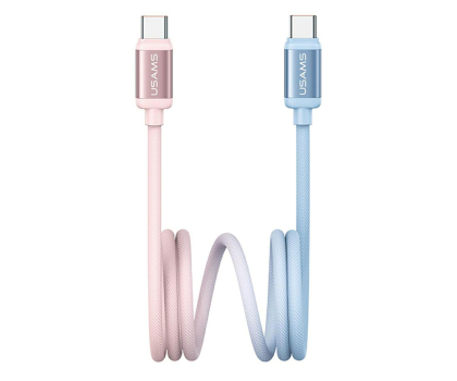 Kabel USAMS Kabel PD 60W USB-C/USB-C 1,2m niebiesko różowy